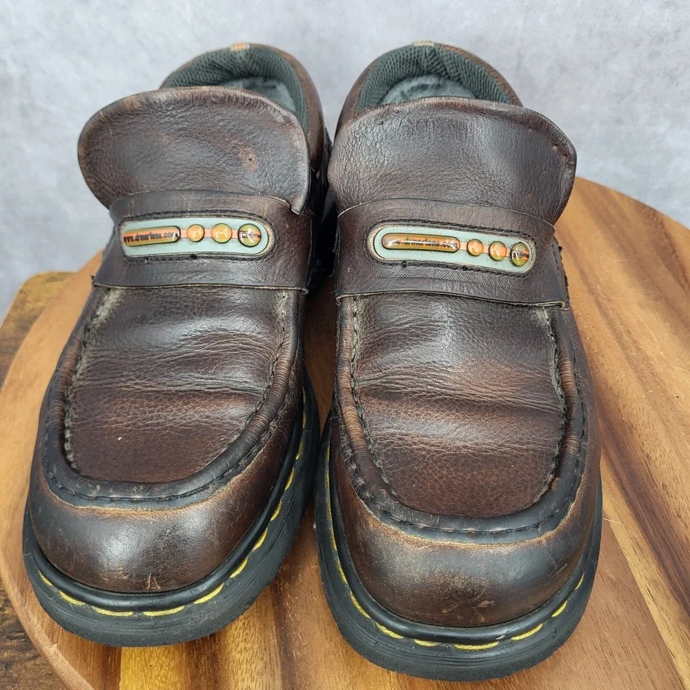 Dr. Martens‎ Loafers Mens 8 Brown Leather Slip On Casual Boat Shoes 9524 England